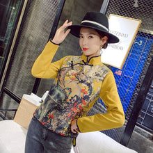 Load image into Gallery viewer, Long Sleeve Floral Cheongsam Top Chinese Style Women&#39;s Coat
