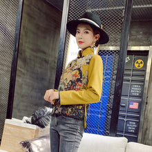 Load image into Gallery viewer, Long Sleeve Floral Cheongsam Top Chinese Style Women&#39;s Coat
