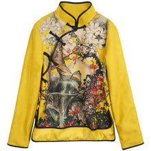 Muatkan imej ke dalam penonton Galeri, Long Sleeve Floral Cheongsam Top Chinese Style Women&#39;s Coat
