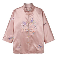 Muatkan imej ke dalam penonton Galeri, 3/4 Sleeve Floral Embroidery Traditional Chinese Style Women&#39;s Coat
