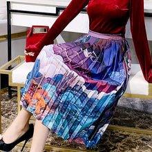 Muatkan imej ke dalam penonton Galeri, Chinese Style Floral Pleated Skirt
