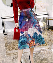 Muatkan imej ke dalam penonton Galeri, Chinese Style Floral Pleated Skirt
