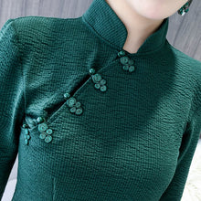 Load image into Gallery viewer, Mandarin Collar 3/4 Sleeve Cheongsam Top Harem Pants Women&#39;s Suit
