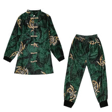 Muatkan imej ke dalam penonton Galeri, Auspicious Pattern Velvet Chinese Style Women&#39;s Suit with Strap Buttons
