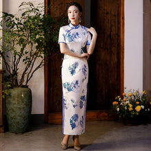 Load image into Gallery viewer, Mandarin Collar Short Sleeve Traditional Cheongsam Chinese Dress
