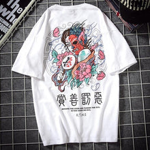 Load image into Gallery viewer, 100% Cotton Round Neck Chinese Character Print T-shirt
