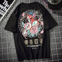 Load image into Gallery viewer, 100% Cotton Round Neck Chinese Character Print T-shirt
