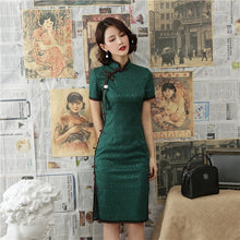 Load image into Gallery viewer, 1930&#39;s Shanghai Style Cheongsam Floral Lace Chinese Dress
