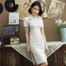 Load image into Gallery viewer, 1930&#39;s Shanghai Style Cheongsam Floral Lace Chinese Dress
