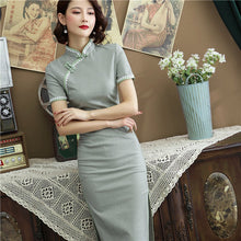 Load image into Gallery viewer, 1930&#39;s Shanghai Style Cheongsam Chinese Dress with Lace Edge
