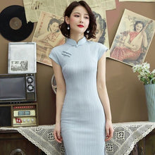 Load image into Gallery viewer, 1930&#39;s Shanghai Style Signature Cotton Cheongsam Chinese Dress
