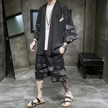 Load image into Gallery viewer, Crane Pattern Chinese Style Casual Kimono Suit
