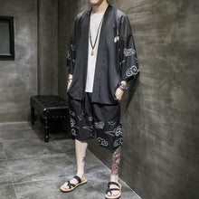 Load image into Gallery viewer, Crane Pattern Chinese Style Casual Kimono Suit
