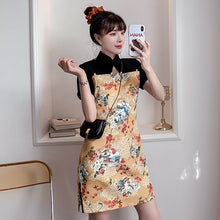 Load image into Gallery viewer, Spliced Floral Modern Cheongsam Chic Plus Size A-Line Dress
