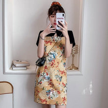 Load image into Gallery viewer, Spliced Floral Modern Cheongsam Chic Plus Size A-Line Dress
