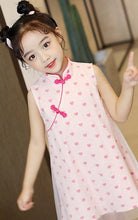 Load image into Gallery viewer, Sweet-heart Pattern Kid&#39;s Cheongsam Chiffon Chinese Dress
