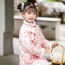 Load image into Gallery viewer, Sweetheart Pattern Wadded Kid&#39;s Cheongsam Knee Length Chinese Dress
