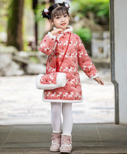 Load image into Gallery viewer, Sweetheart Pattern Wadded Kid&#39;s Cheongsam Knee Length Chinese Dress
