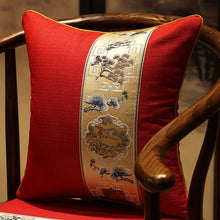 Load image into Gallery viewer, Floral Embroidery Brocade Traditional Chinese Cushion Covers
