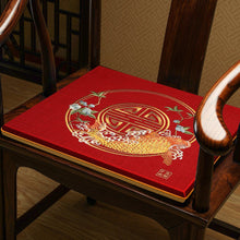 Load image into Gallery viewer, Cyprinus Embroidery Linen Traditional Chinese Seat Cushion
