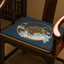 Load image into Gallery viewer, Cyprinus Embroidery Linen Traditional Chinese Seat Cushion
