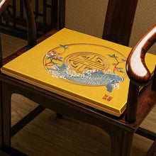 Load image into Gallery viewer, Cyprinus Embroidery Linen Traditional Chinese Seat Cushion
