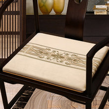 Load image into Gallery viewer, Floral Embroidery Velvet Traditional Chinese Seat Cushion
