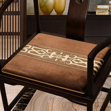 Load image into Gallery viewer, Floral Embroidery Velvet Traditional Chinese Seat Cushion
