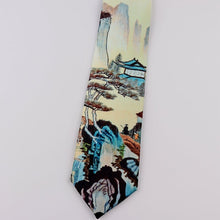 Load image into Gallery viewer, Chinese Landscape Painting Pattern Oriental Style Gentleman Necktie
