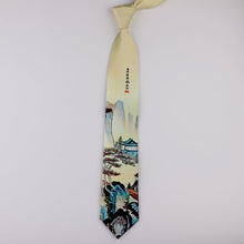 Load image into Gallery viewer, Chinese Landscape Painting Pattern Oriental Style Gentleman Necktie
