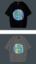 Muatkan imej ke dalam penonton Galeri, Reflect Light Print 100%  Cotton Round Neck Chinese T-shirt
