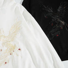 Muatkan imej ke dalam penonton Galeri, Phoenix Embroidery Unisex Oriental Hoodie Cotton Sweatshirt
