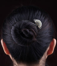 Load image into Gallery viewer, Auspicious Cloud Jade Sterling Silver Retro Chinese Style Hairpin
