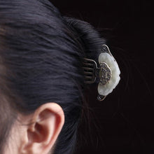 Load image into Gallery viewer, Auspicious Cloud Jade Sterling Silver Retro Chinese Style Hairpin
