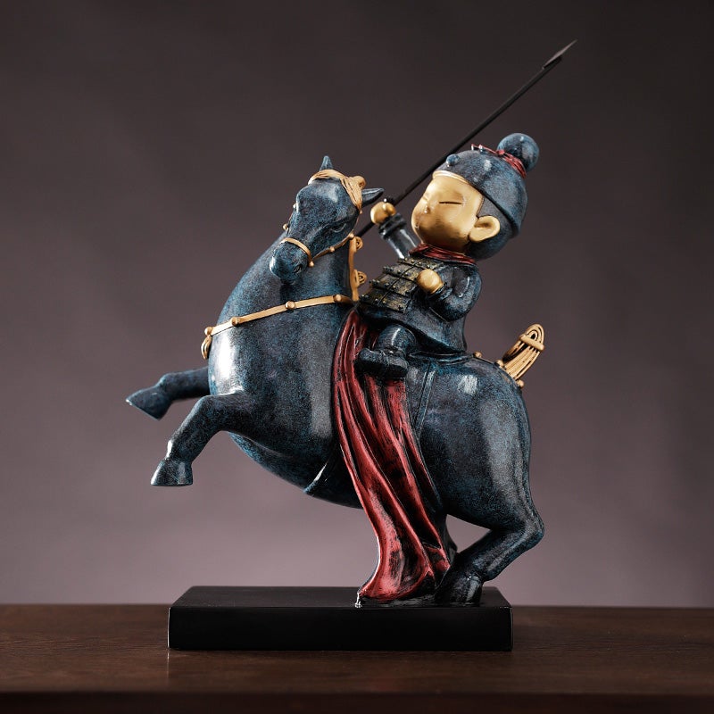 Qin Terra Cotta Warrior with Horse Designed Oriental Home Decor