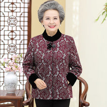 Muatkan imej ke dalam penonton Galeri, Floral Tang Suit Traditional Chinese Jacket Mother&#39;s Coat
