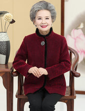 Load image into Gallery viewer, Thick Floral Mink Cashmere Tang Suit Traditional Chinese Jacket Mother&#39;s Coat
