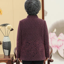 Load image into Gallery viewer, Thick Floral Mink Cashmere Tang Suit Traditional Chinese Jacket Mother&#39;s Coat
