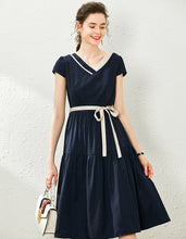 Load image into Gallery viewer, Navy Belt Dress
