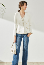 Load image into Gallery viewer, Angelina Gold-Trimmed Blazer Jacket
