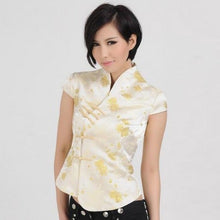 Load image into Gallery viewer, Cap Sleeve V Neck Floral Brocade Chinese Jacket
