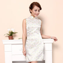 Load image into Gallery viewer, Silk Knee Length Cheongsam Floral Chinese Dress
