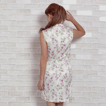 Load image into Gallery viewer, Mandarin Collar Knee Length Cheongsam Floral Chinese Dress
