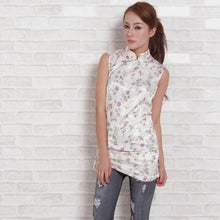 Muatkan imej ke dalam penonton Galeri, Mandarin Collar Knee Length Cheongsam Floral Chinese Dress
