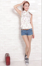 Muatkan imej ke dalam penonton Galeri, Mandarin Collar Knee Length Cheongsam Floral Chinese Dress
