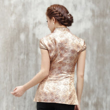 Load image into Gallery viewer, Auspicious Pattern Cap Sleeve Traditional Chinese Shirt
