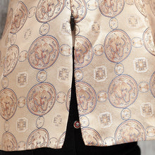 Load image into Gallery viewer, V Neck Cap Sleeve Brocade Cheongsam Top Chinese Shirt
