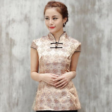 Load image into Gallery viewer, Auspicious Pattern Cap Sleeve Traditional Chinese Shirt
