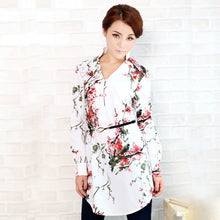 Load image into Gallery viewer, V Neck Long Sleeve Floral Chinese Style Blouse
