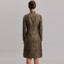 Load image into Gallery viewer, Mandarin Collar Knee Length Brocade Chinese Style Wind Coat
